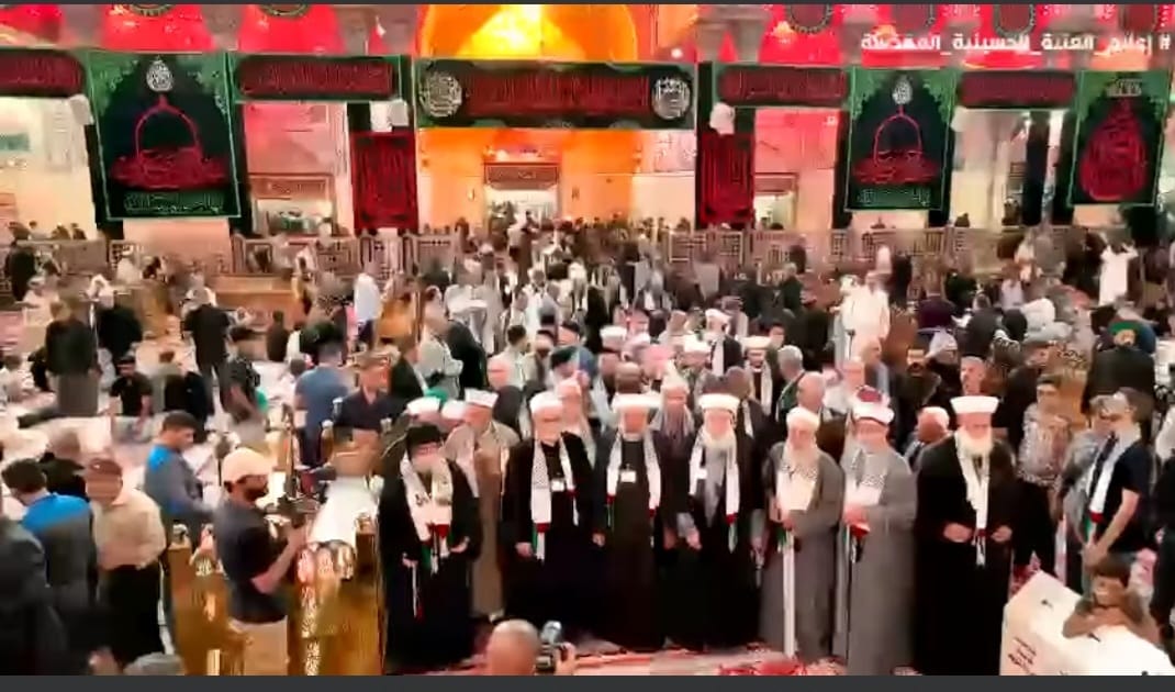 مشاركة وفود علمائية من تجمع العلماء المسلمين في موكب نداء الأقصى الدولي في العراق
