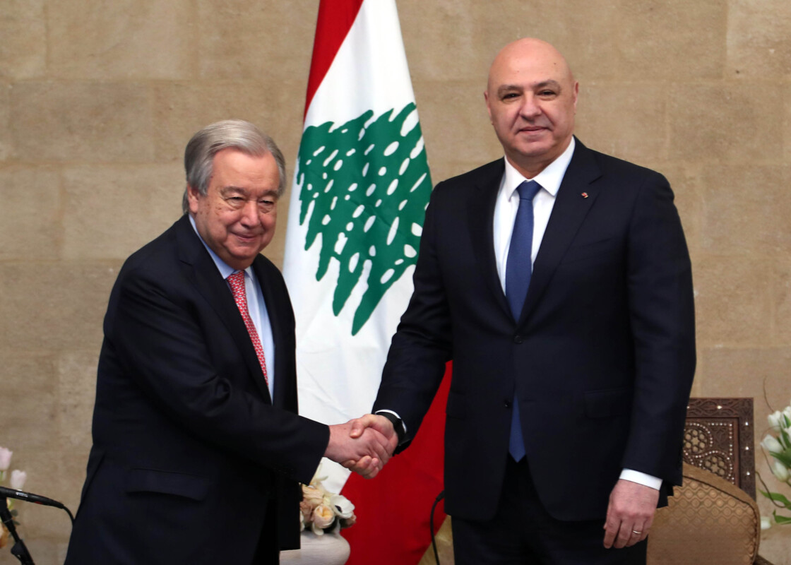 غوتيريس زار عون: سنبذل ما بوسعنا لتأمين انسحاب القوات الإسرائيلية من الجنوب ضمن المهلة المحددة